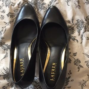 Ralph Lauren black leather heels